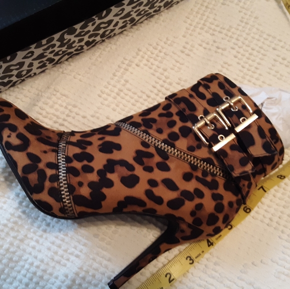 Anne Michelle Leopard Stiletto Ankle Booties - Picture 7 of 8
